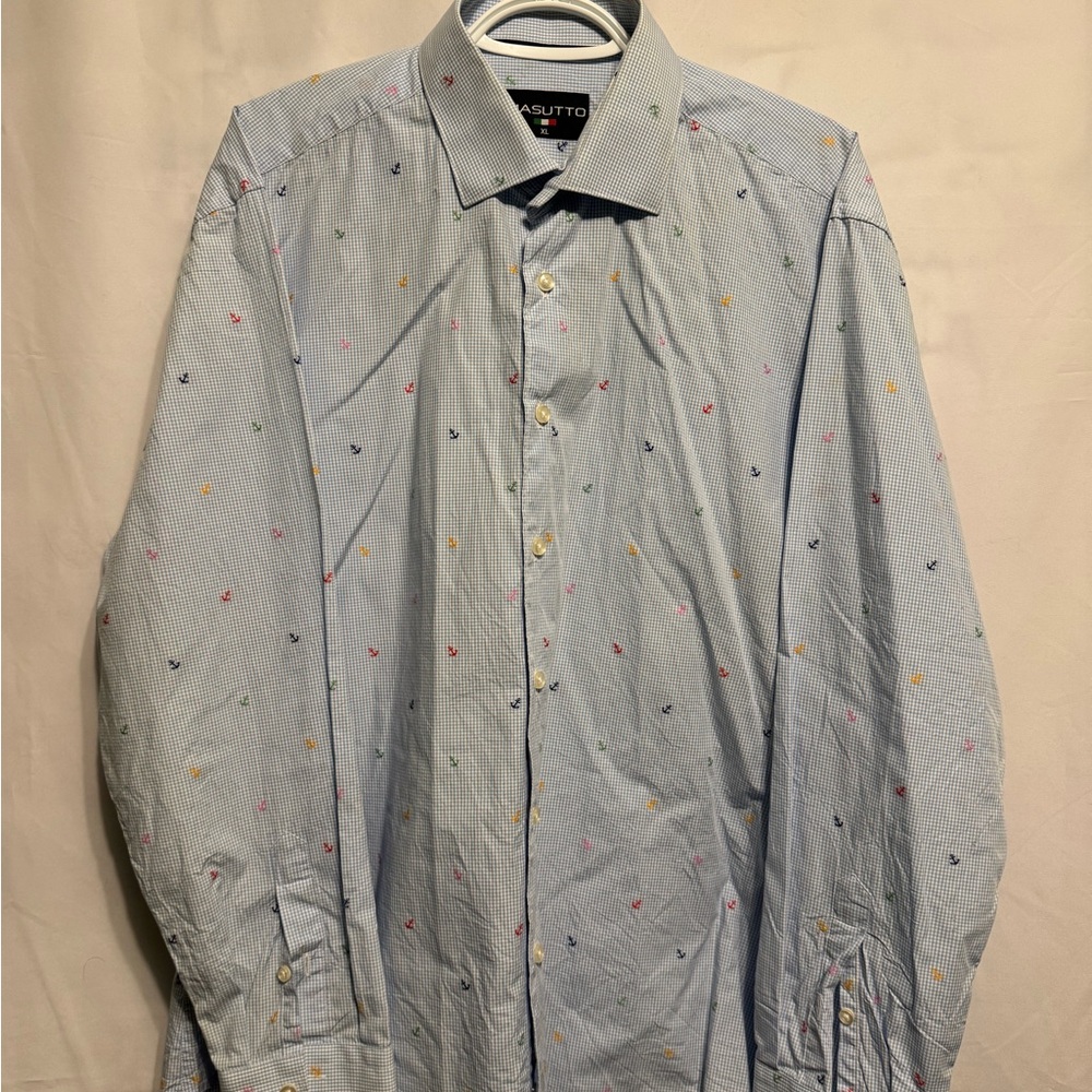 Men's Light Blue Patterned Shirt